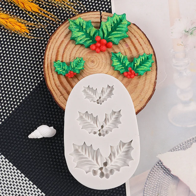 Силиконовая форма для выпечки в виде листьев падуба