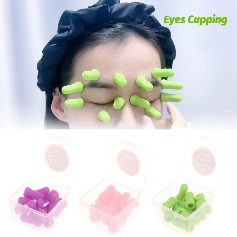 12 шт. силиконовые вакуумные приспособления для лица и глаз массажная банка