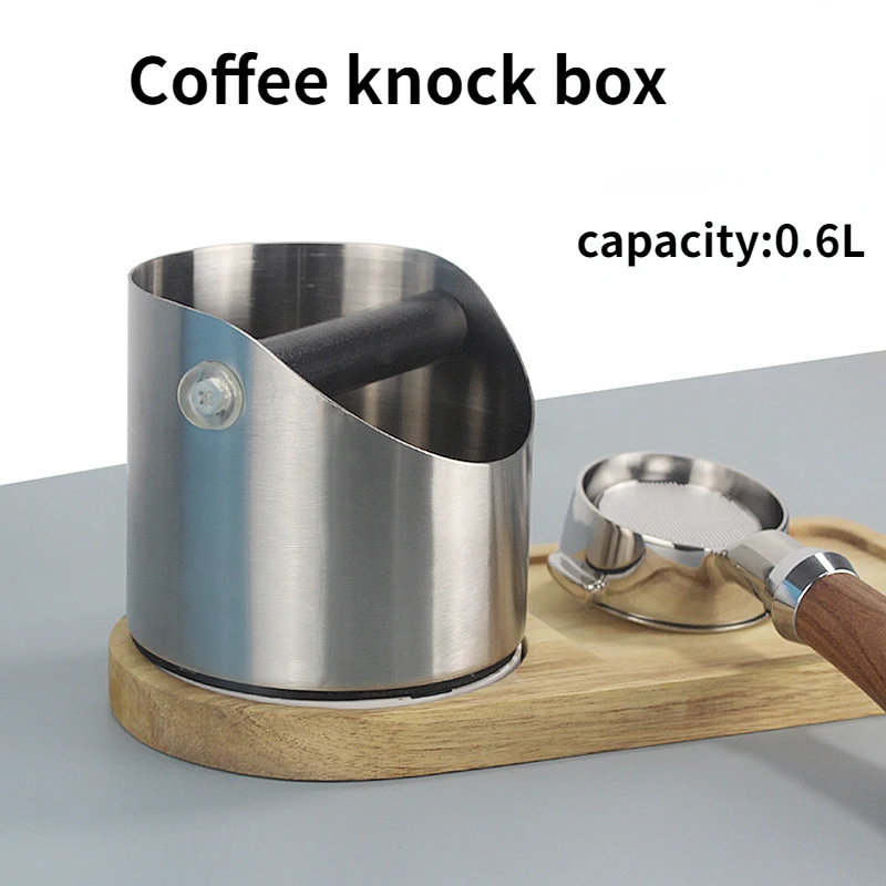 

Coffee Knock Box Stainess Steel Small Espresso Grind Dump Bin Anti Slip Detachable Knock Bar Recycling Bucket Cafe Accessories