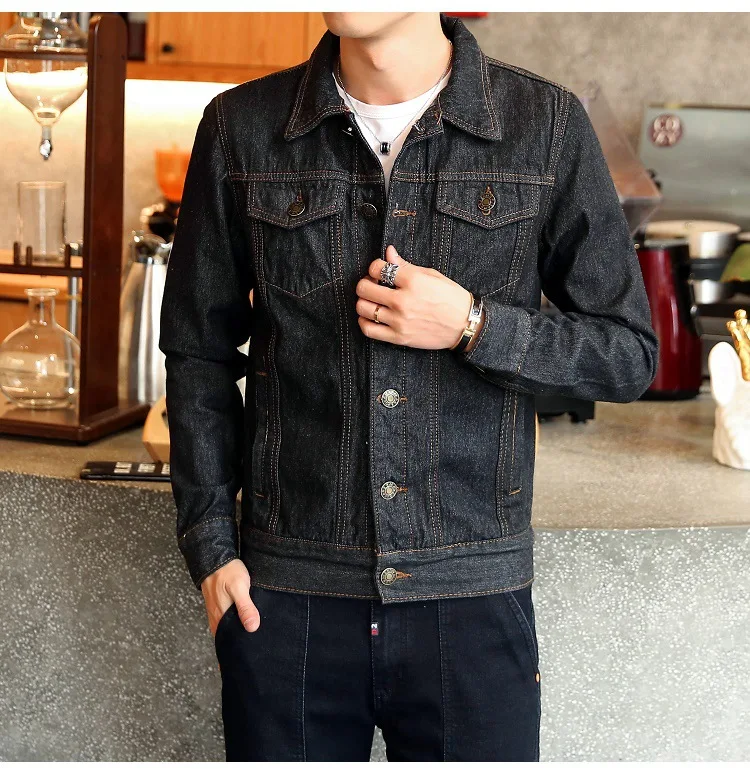 

2021 New men jeans jacket mens Bomber Jackets Men hip hop Man Vintage Denim Jacket Coat Streetwear Chaqueta Hombre M-4XL