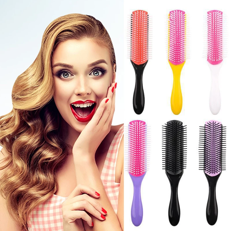 

Elastic Hairdressing Combs Styling Tools Nine Row Combs Air Cushion Straightening Combs Massage Combs Heat Resistant Detachable