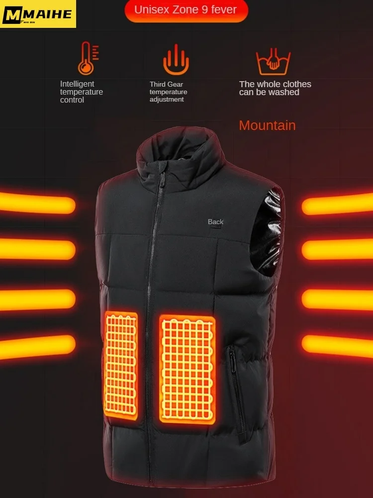 

9 Places Smart electric jackets for men winter thermal vests USB charging heating suit for men Korean casual vest coat for women
