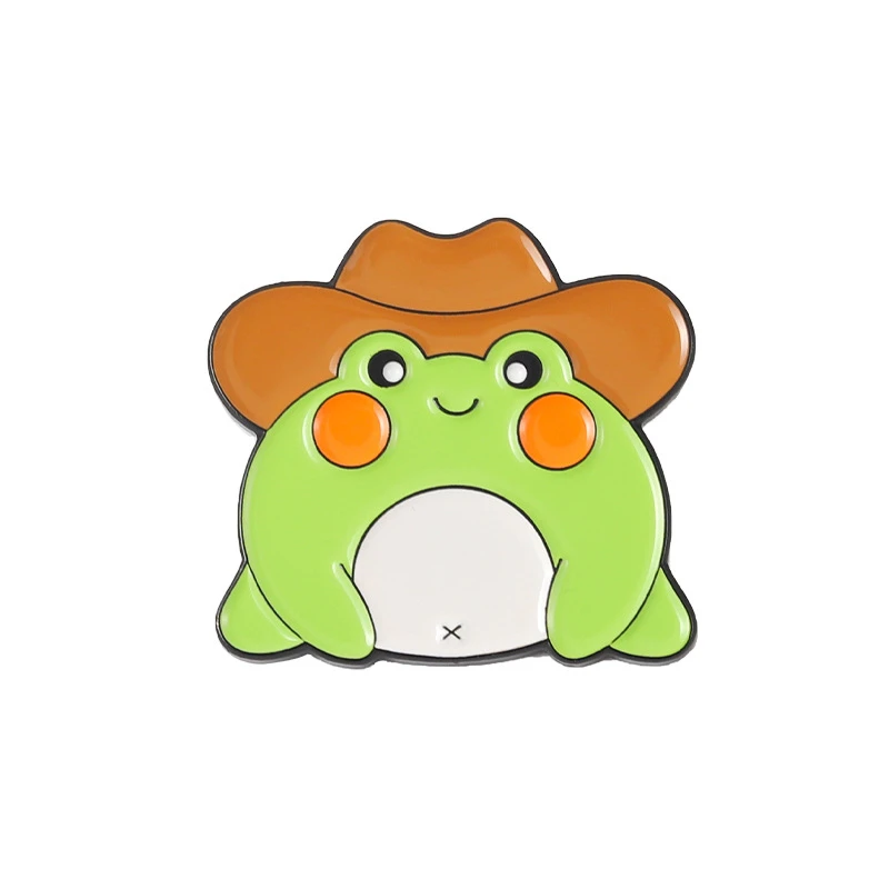 

Cute Little Frog Enamel Pin Fun Fashion Cartoon Cute Frog Holding Knife Brooch Creative Funny Alloy Enamel Animal Badge Gift Pin
