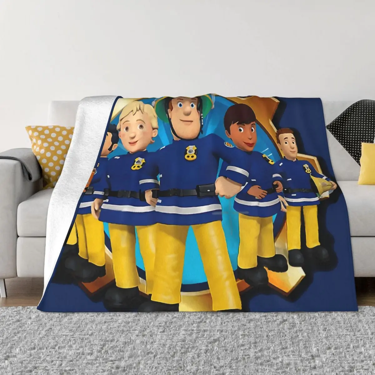 

Одеяла Fireman Sam с героями мультфильмов и уверенной команды, коралловый флис, семейное постельное белье для спальни, диван, покрывало