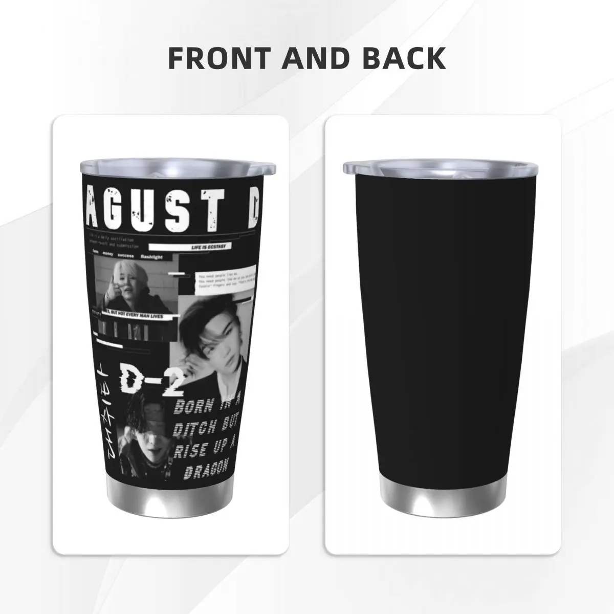 Agust D коллаж Kpop изолированный стакан с соломинкой Термокружка Из Нержавеющей