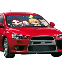 demon slayer anime retractable windshield sunshade 70x130cm kamado tanjirou devils blade foils car sunshade solar protect