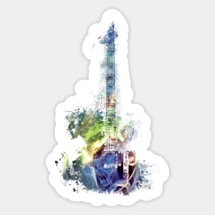 

Blue Guitar 5PCS Stickers for Car Water Bottles Background Kid Cute Living Room Decorations Laptop Home Funny Wall Window