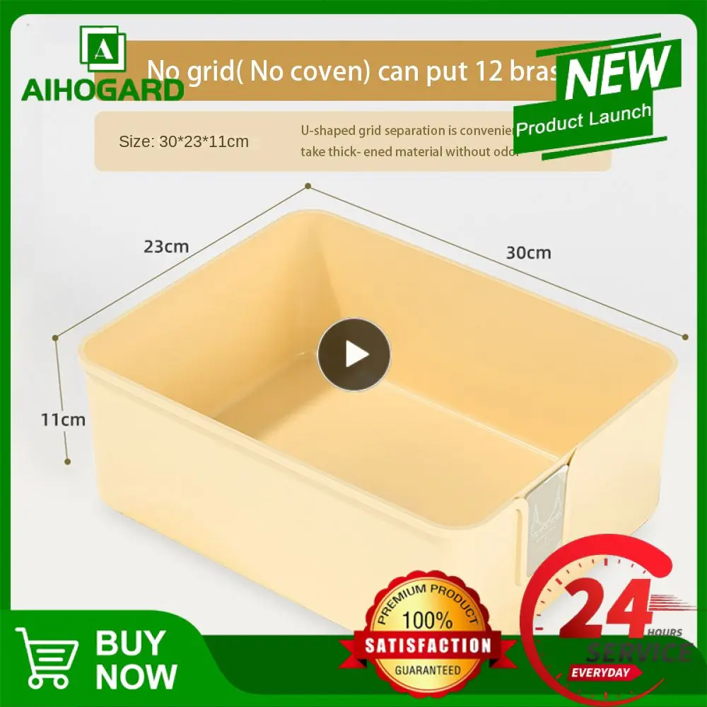 

Lattice Placement Storage Artifact Free Superposition Underwear Storage Box White Dustproof With Cover Stationery Storage Box