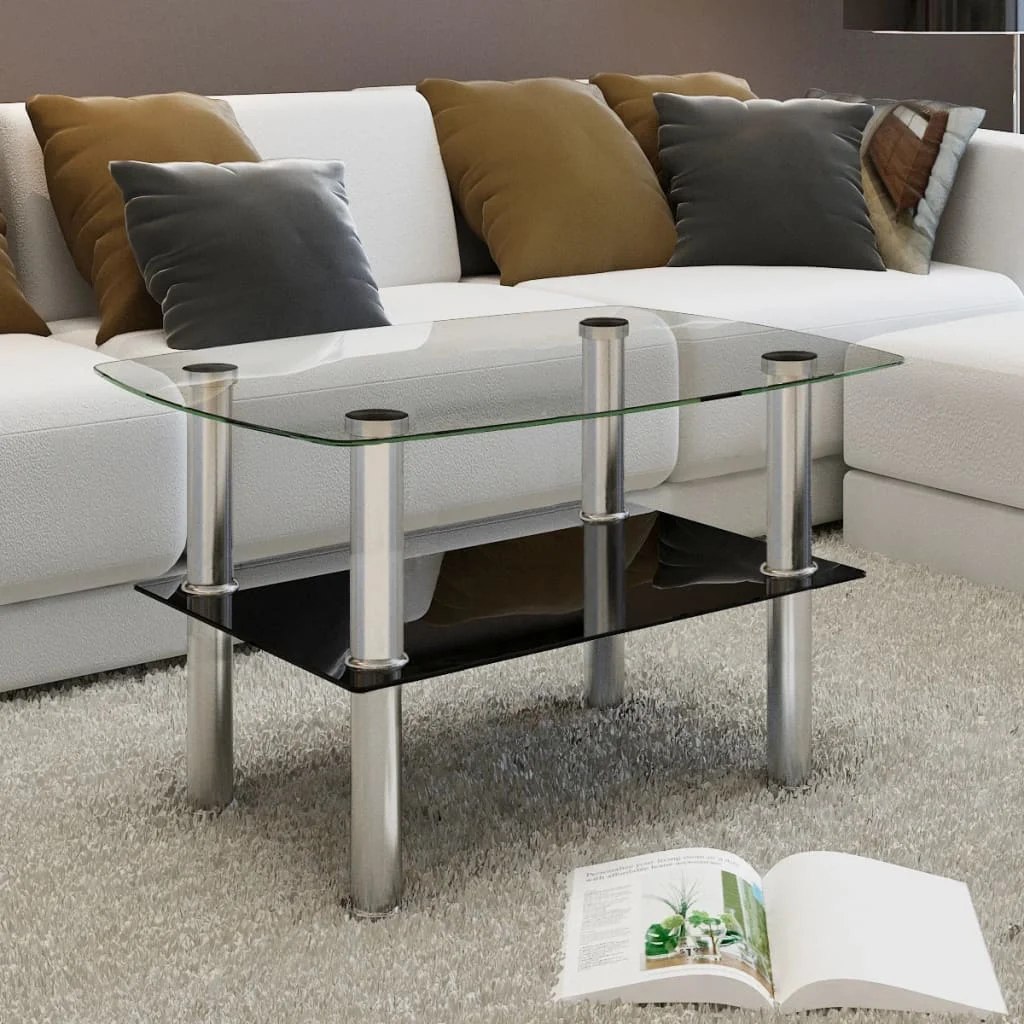 

Glass Coffee Tables Living Room Modern Coffe Table 2 Tiers