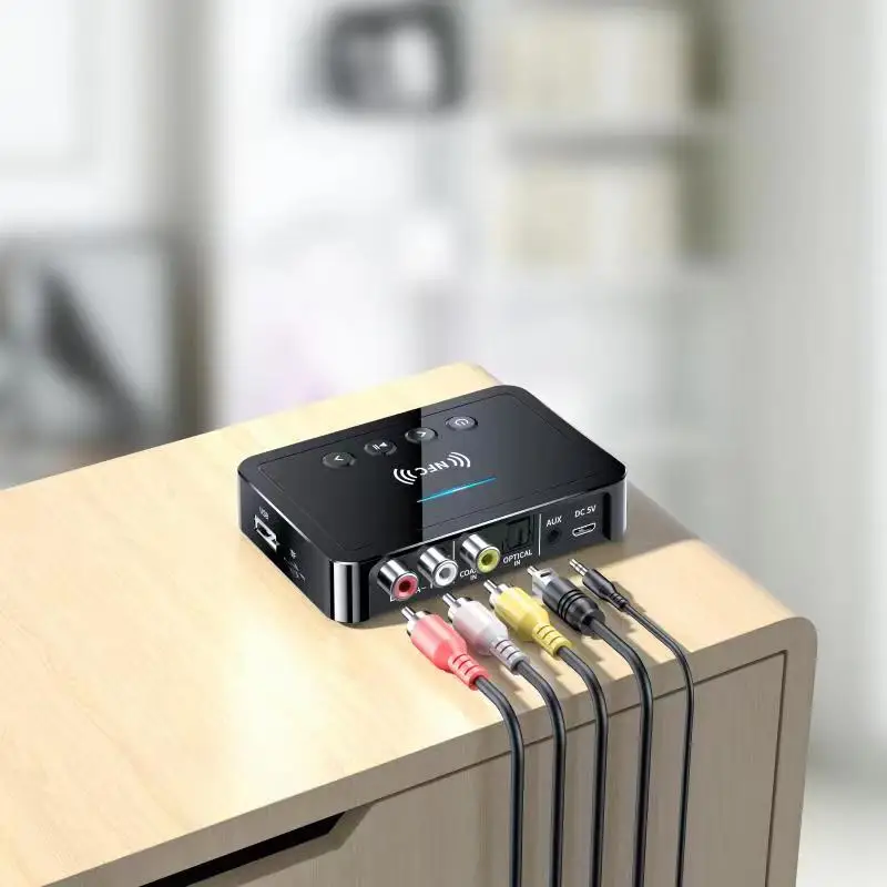 

Аудио адаптер NFC Bluetooth 5,0 приемник передатчик FM стерео AUX 3,5 мм разъем RCA оптический беспроводной громкой связи Bluetooth TV