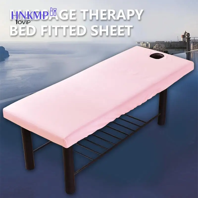 

Massage Table Bed Fitted Sheet Elastic Full Cover Rubber Band Massage SPA Treatment Bed Cover With Face Breath Hole