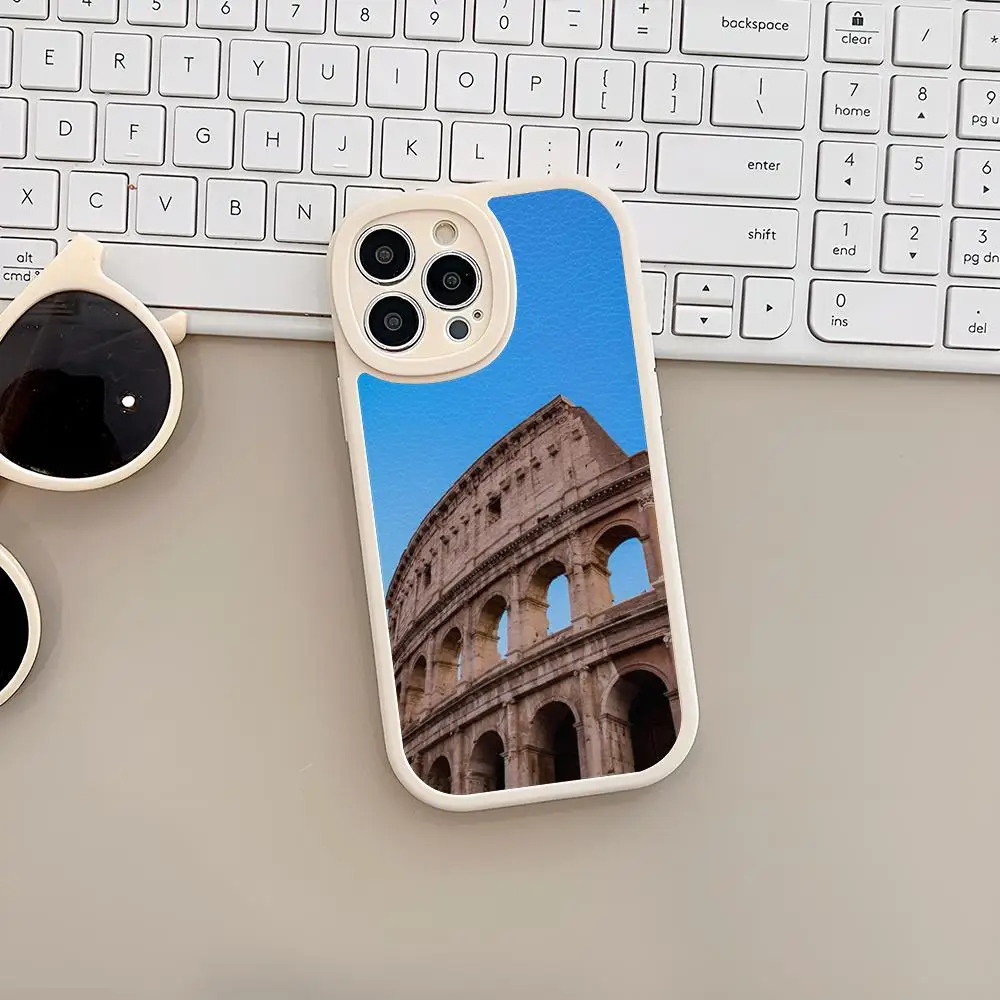 1 шт. чехол для телефона Colosseum R-Rome Италия MAISTO из овечьей кожи Iphone 16 15 14 13 11 12 Pro Max Xr X Xs