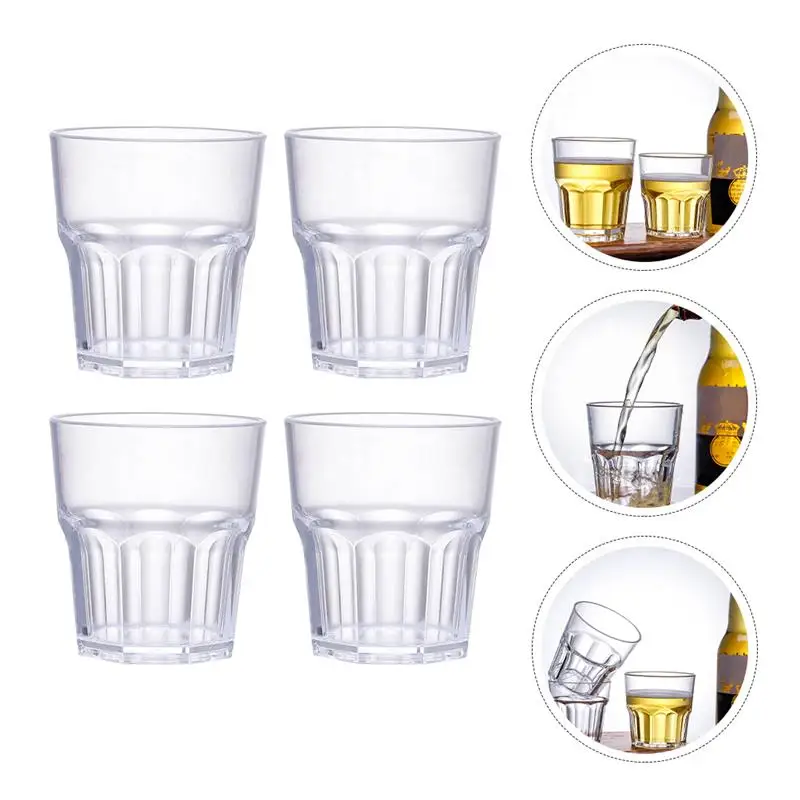 6Pcs Mini Wine Cups Clear Acrylic Whiskey Cups Spirits Cups Wine Tumblers Beer Mugs Drinking Cups Tequila Cups 35ML 5X4.5X4.5CM images - 6