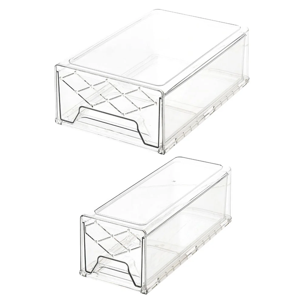 

2pcs Refrigerator Drawer Type Storage Boxes Refrigerator Organizing Box