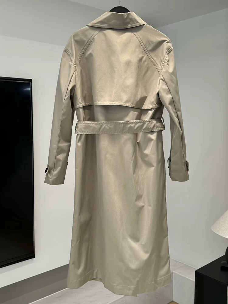 2024 осенне-зимняя новая женская мода темпераментный пояс длинный лацкан рукав