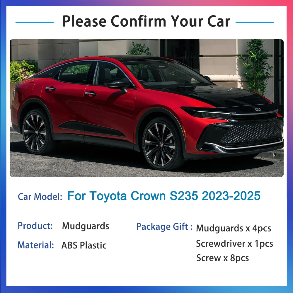 Брызговик Для Toyota Crown S235 2023 2024 2025 Guard Mudguard Переднее Заднее Крыло Accessorie Обновление