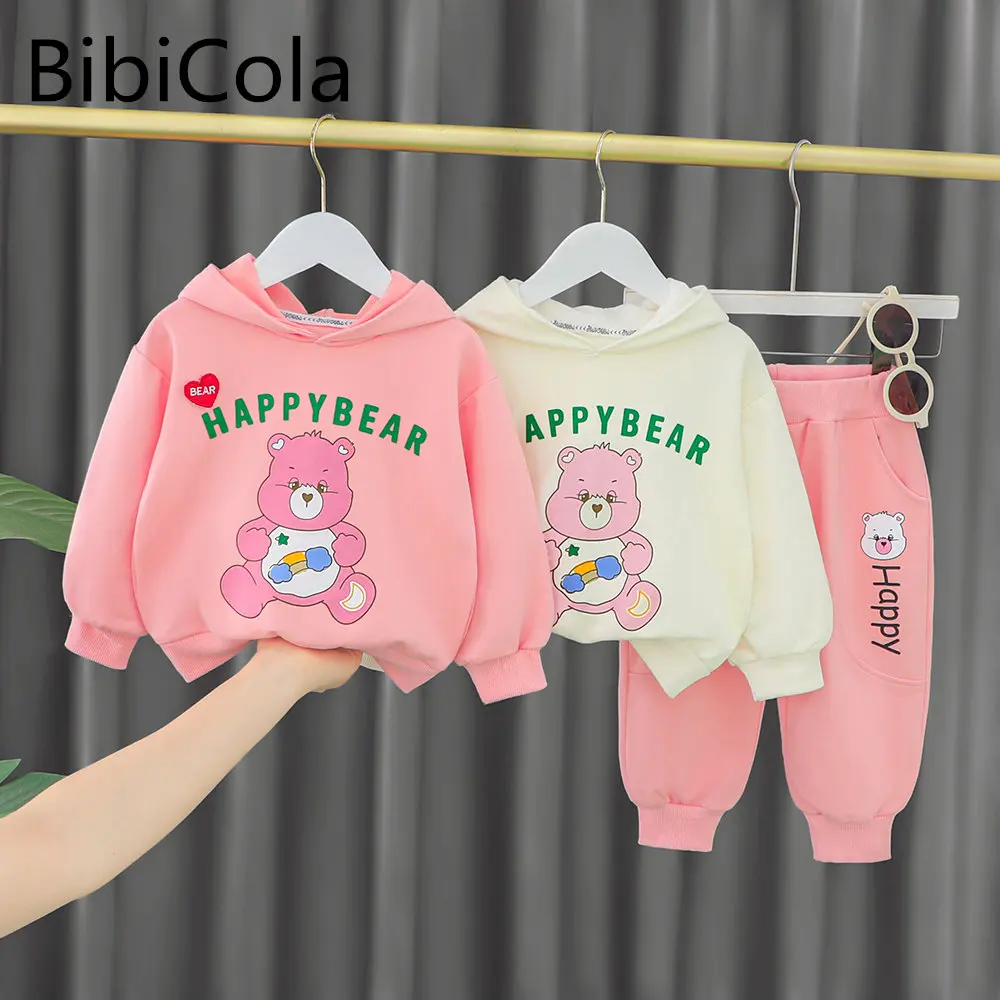 

Toddler Girls Clothes Sets 2pcs Kids Clothing Spring Fall Baby Girls Suits Hooded sweater+ pants Children Clothing Set 1-4Years