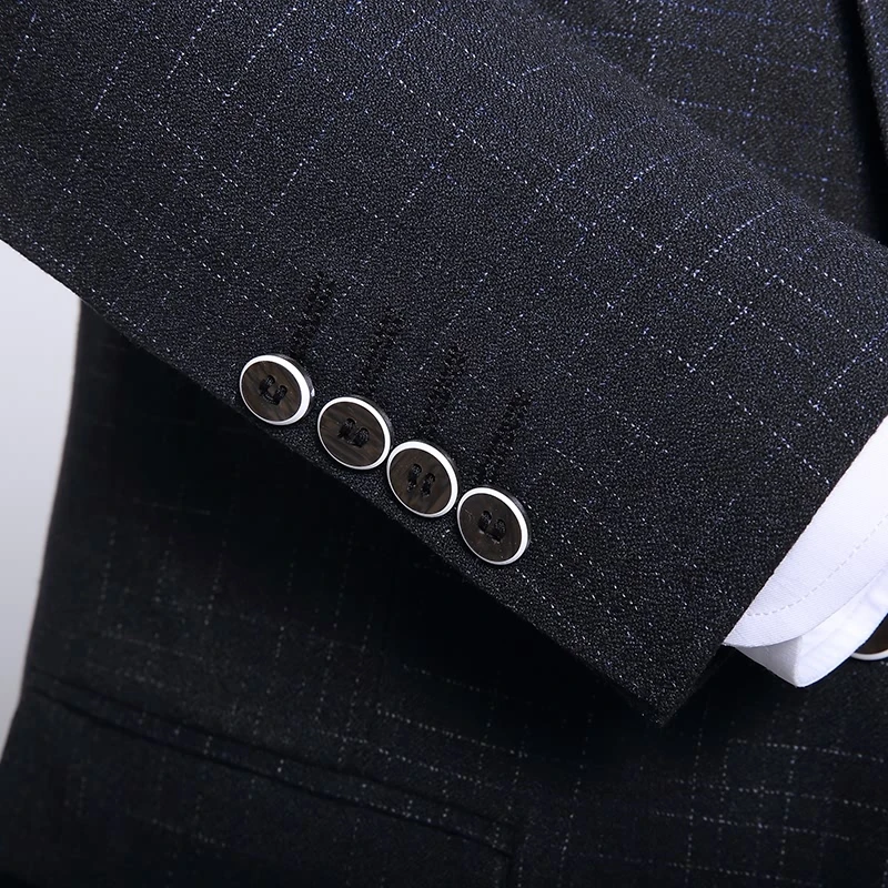 2022 Top Quality Men's Suits Three-piece Luxury Groom Wedding Suit For Best Men Korean Slim Fit Fashion Boutique Formal Suit Men