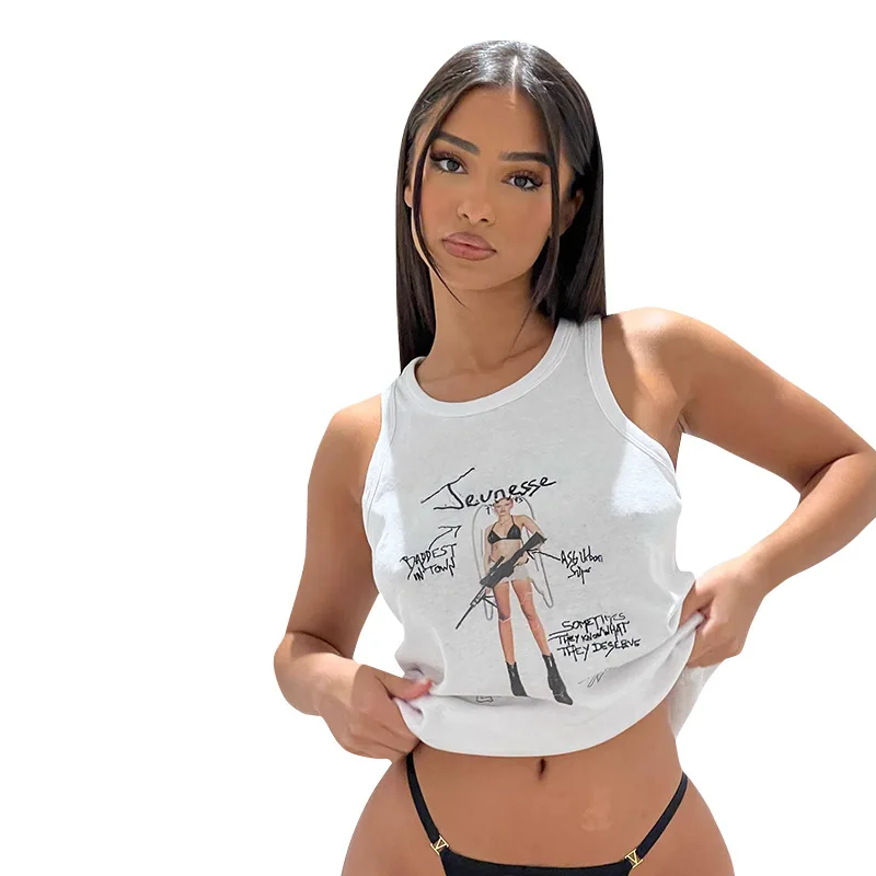 

Летний короткий топ, сексуальные женские топы без рукавов, O Croptops, Майки Y2K, короткий жилет, топы, оптовая продажа