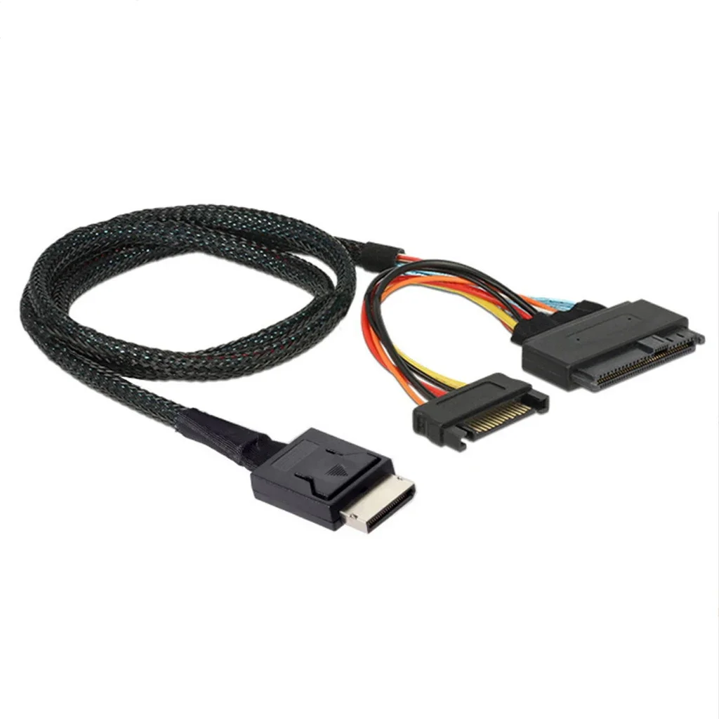 Высокоскоростной кабель PCIE для Oculink SFF 8611 4I к U.2 SAS 8639 с SATA 15P кабелем сервера