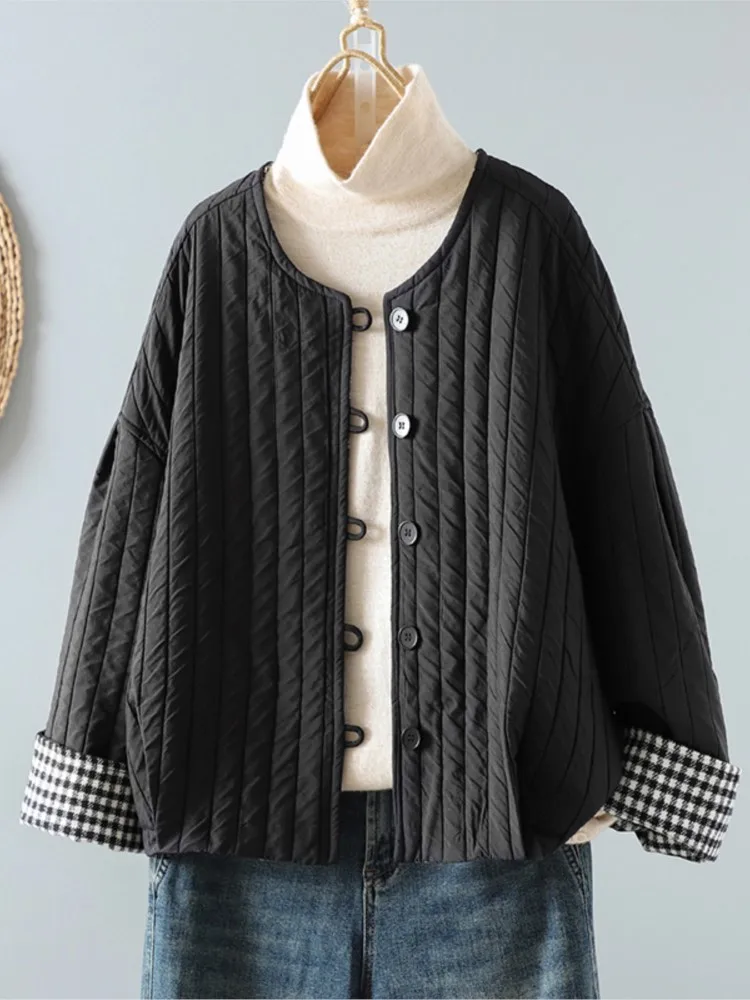 Оверсайз осенне-зимнее стеганое хлопковое пальто женские свободные модные