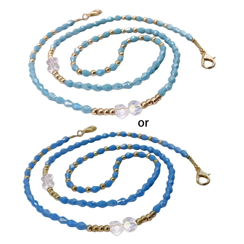 

Face Mask Lanyard Holder Around The Neck Eyeglass Rest Ear Saver Beaded Necklace