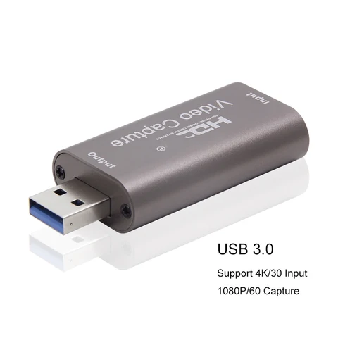 Мини 4K USB 3,0 карта видеозахвата HDMI-совместимая коробка USB 2,0 для записи игр для компьютера Youtube OBS потоковая трансляция в прямом эфире - изображение