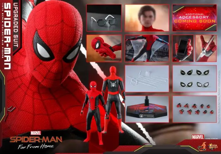 

Original Hot Toys Marvel Spiderman: Far From Home New Red and Black Uniforms 1/6 Anime Action Figure Collection Model Toys
