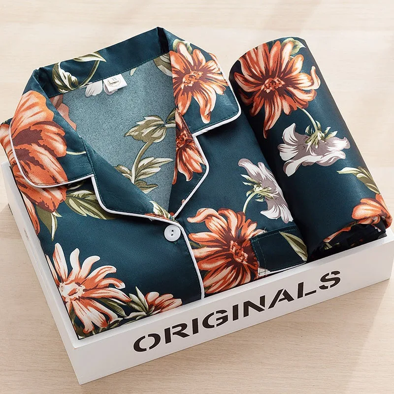 Silk Pajamas Women's Thin Spring and Autumn Models Long Sleeve Set Home Service Loose Casual Suit Large Size 3 4 5XL Luxury Pant