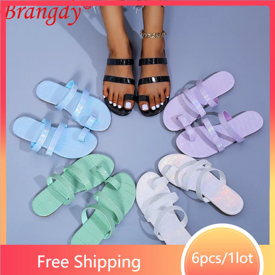 

Сандалии женские резиновые, пляжные удобные, модная обувь на плоской подошве, повседневные, B8837, лето 2022