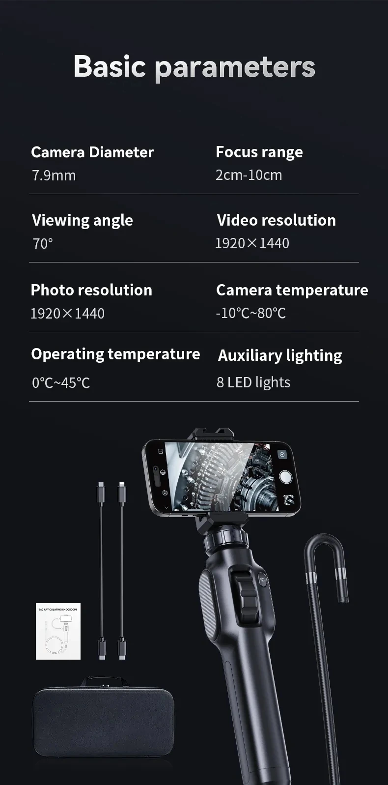 Эндоскоп рулевой 2-мегапиксельный 1080P для Android ISO |