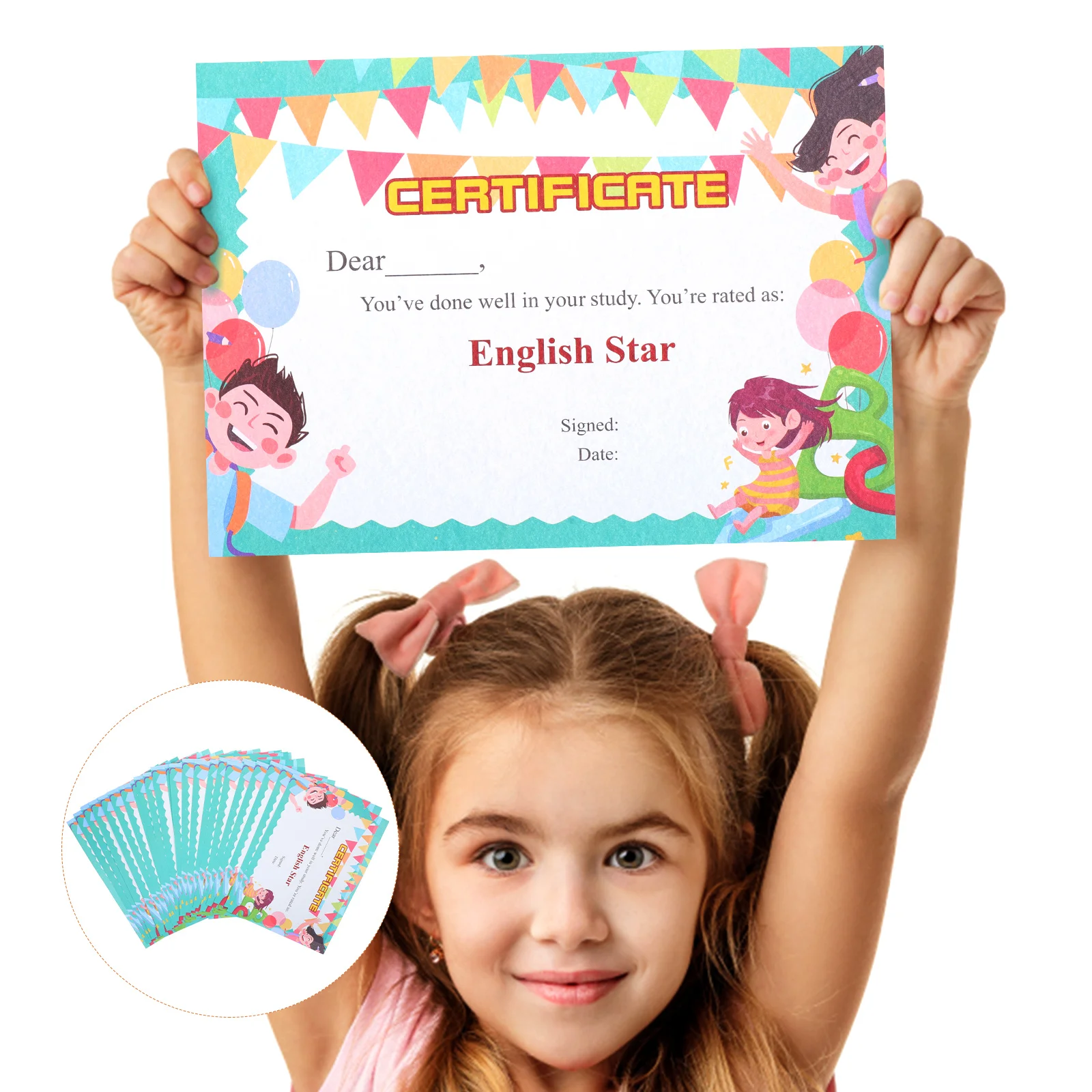 

50Pcs Gift Children Kids Portable Gift Certificates For Business Certificate Of Appreciation for Children Kids