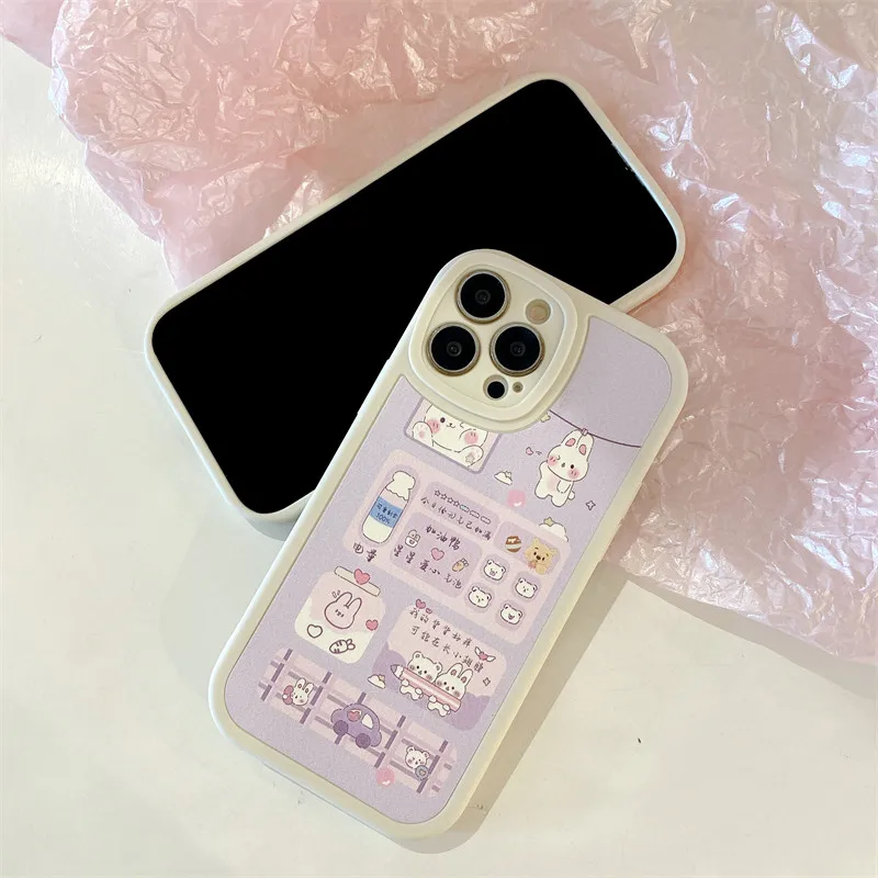 Противоударный мягкий кожаный чехол для телефона с милым медведем и мультяшным