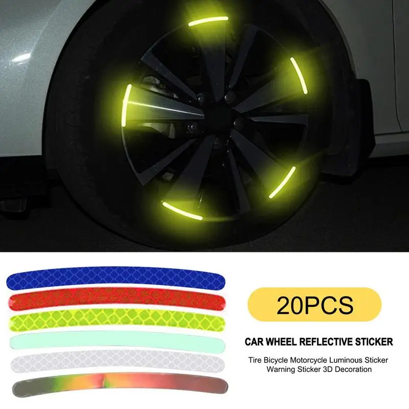 

Car Motorcycle Wheel Hub Reflective Strips Stickers Anti Collision Warning Reflective Sticker For Automobile Wheel Hub Tape