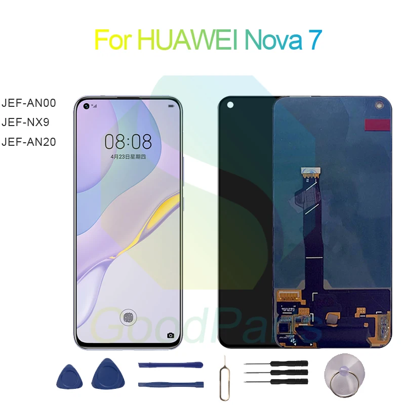 Для HUAWEI Nova 7 5G замена экрана дисплея 2400*1080 JEF-AN00, JEF-NX9 Nova 7 JEF-AN20 ЖК сенсорный дигитайзер в сборе