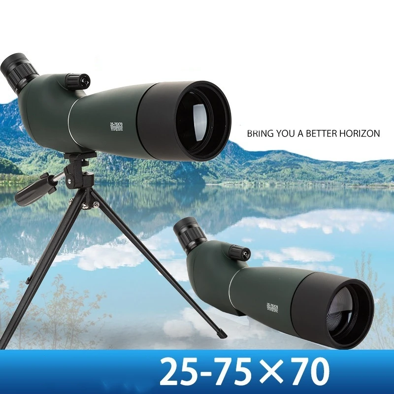 

Telescope 25-75x70 Spotting Scope Monoculars Powerful Binoculars Bak4 FMC Waterproof Tripod Camping Equipment Hunting Birdwatch