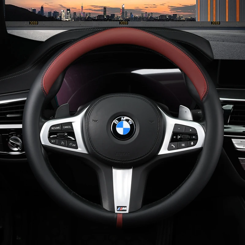 Для BMW E39 Ультратонкий чехол на руль Автомобильный дышащий из натуральной кожи