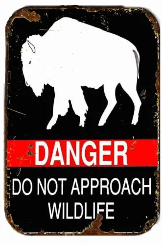 Не опасность не подходит дикая природа Yellowstone Nat Park цельнометаллическая жестяная