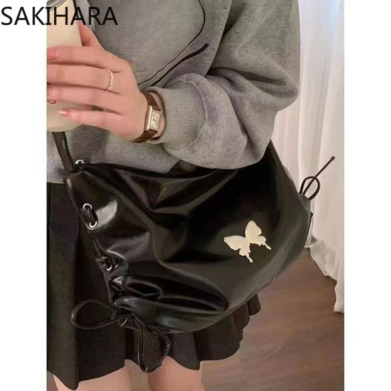 Корейские однотонные сумки через плечо для женщин повседневные офисные дамские