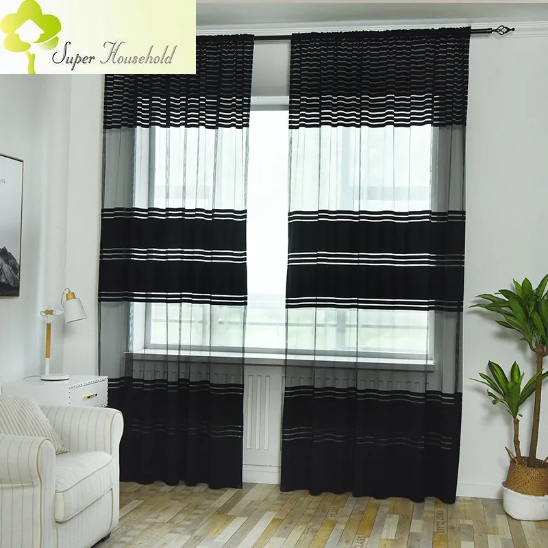 

Europe Knitted Tulle Curtains for Living Room Window Screen Transparent Fabric Black/ White/Grey Sheer Bedroom Door Curtain