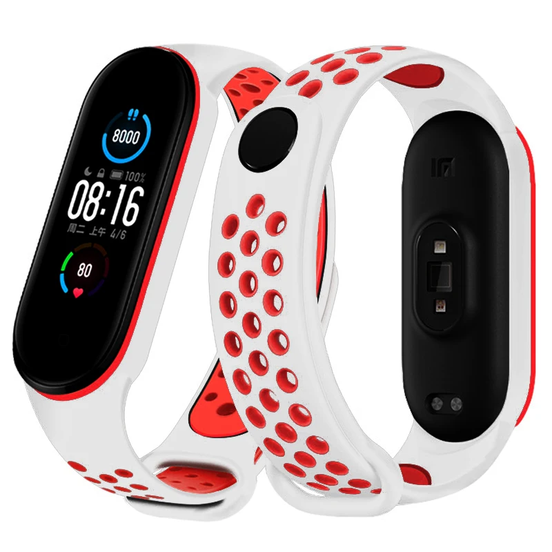 

Silicone Strap For Xiaomi Mi band 6 5 4 3 Sports breathable Mi Band 6 bracelet wristband For Mi Band 5 strap Mi Band 4 3 Correa