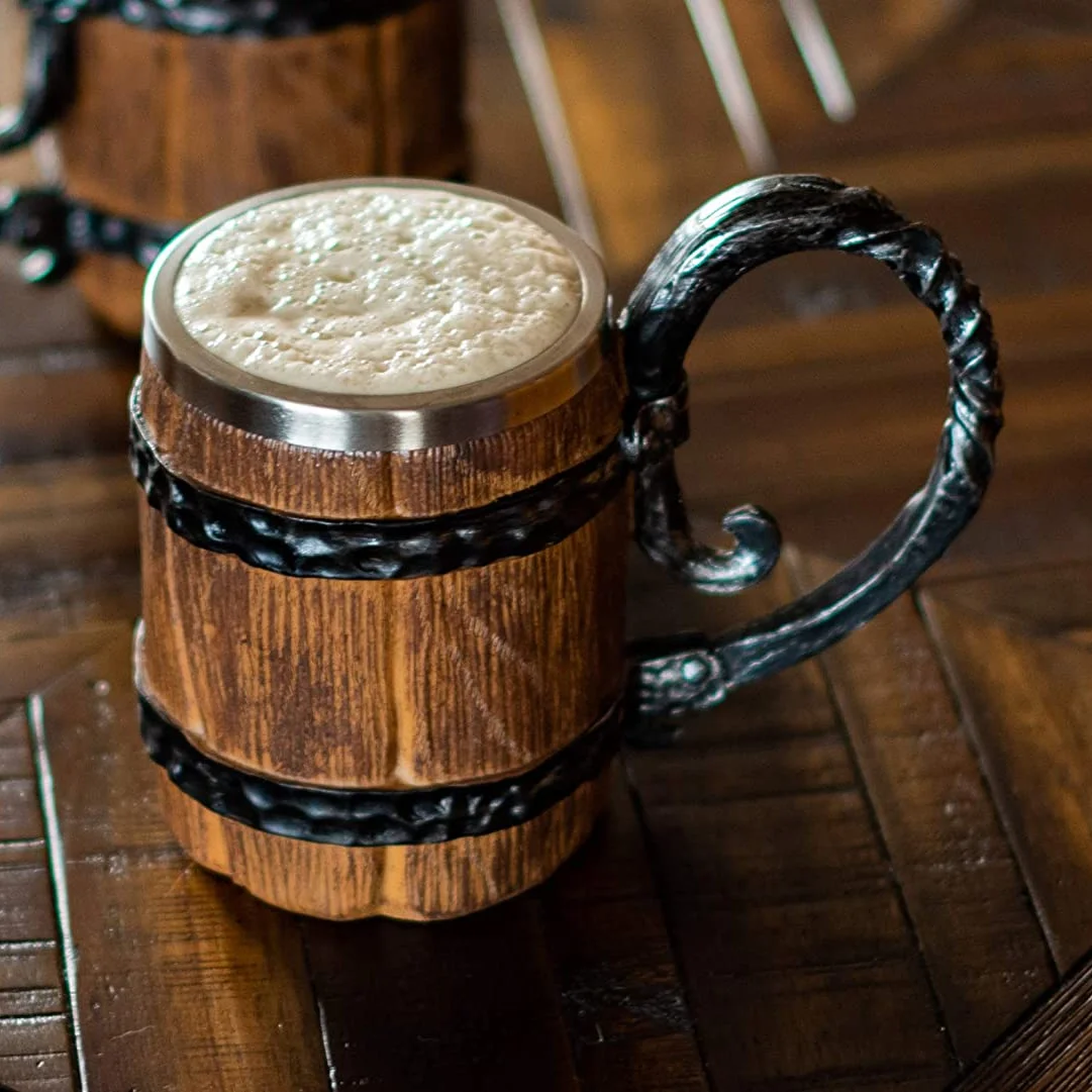 Кружка для пива со драконами средневекового возрождения чашка из нержавеющей