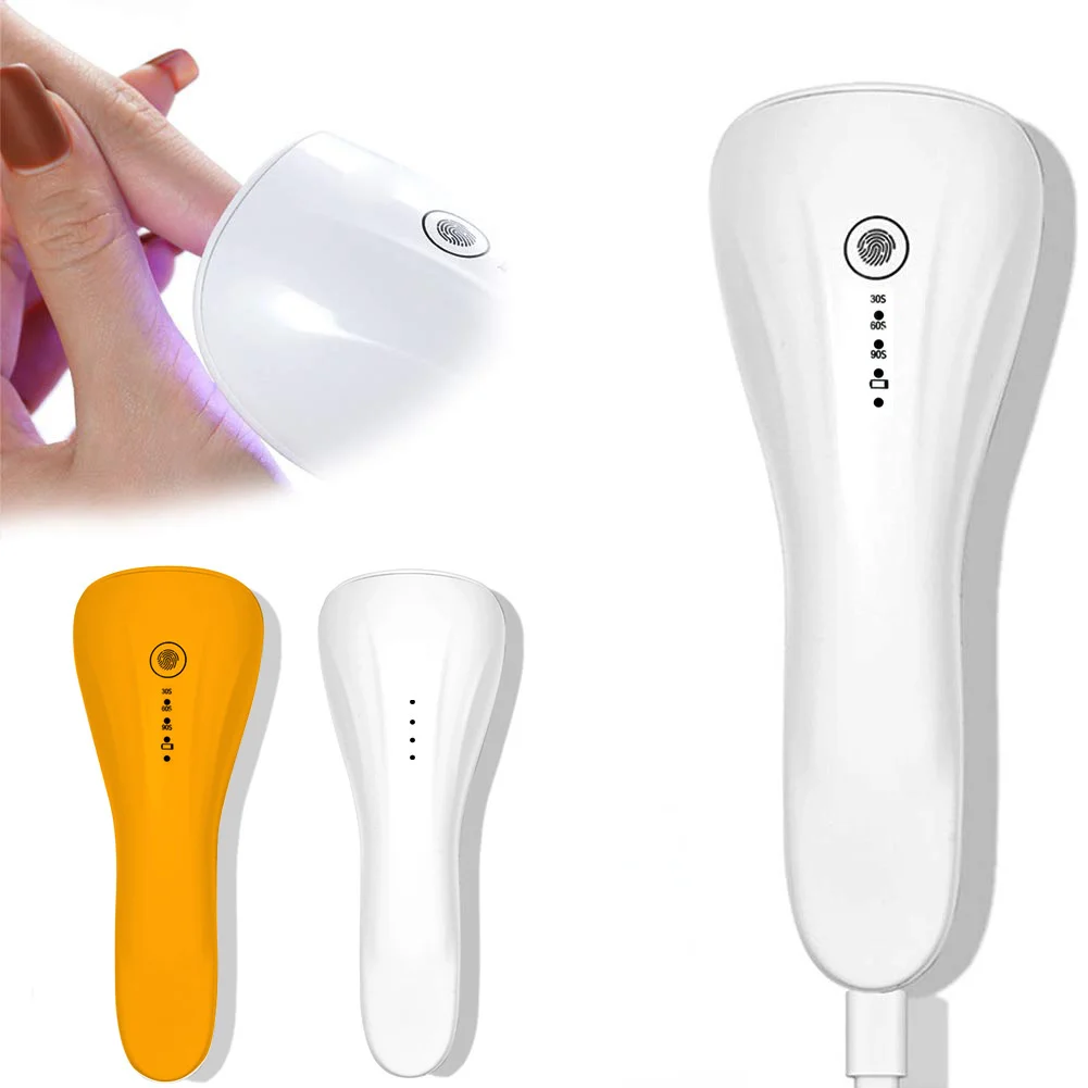 

1Pc Handheld Nail Art Lamp 3-Beads Fast Drying LED Lamps 30/60/90S Manicure Phototherapy Dryer UV Nails Lamp USB Rechargeable