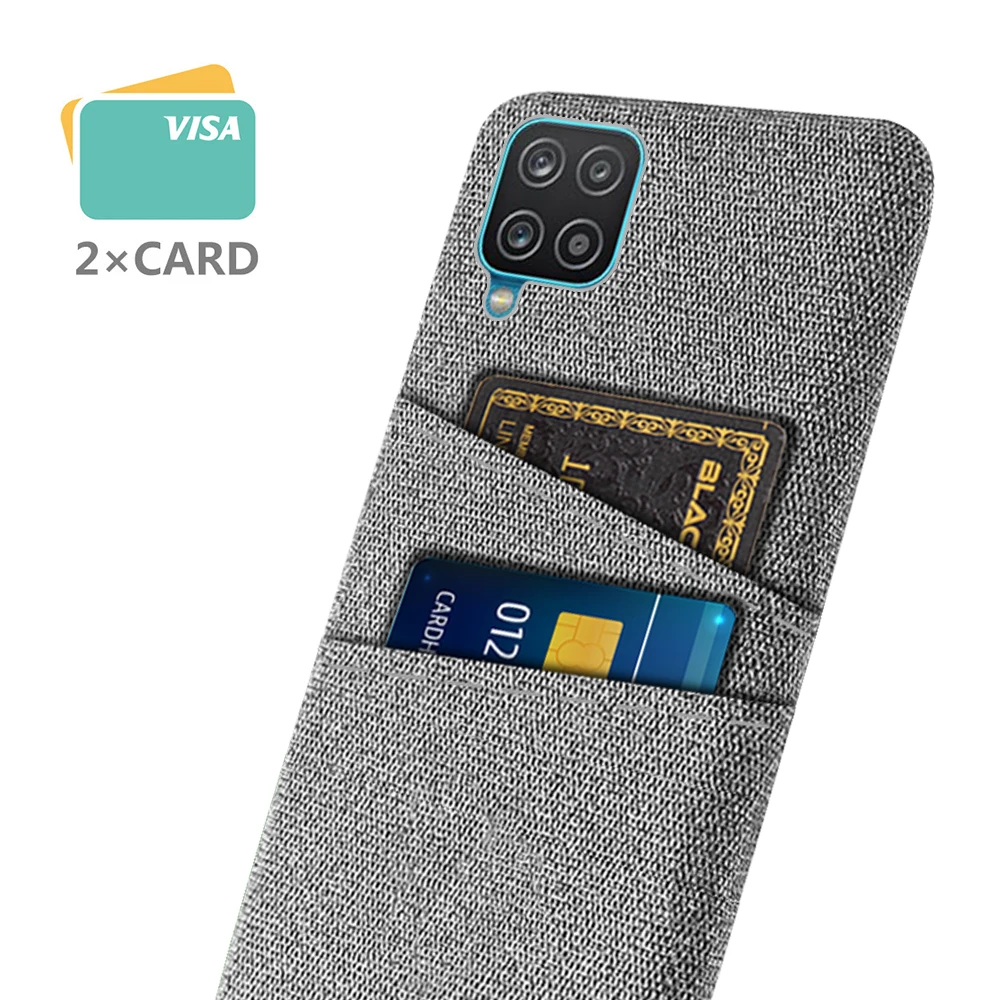 

For Samsung Galaxy A12 A22 A32 A42 A52 A72 Case Luxury Fabric Dual Card Phone Cover for Galaxy A12 A52 A32 A02 A02S Coque Funda