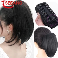 seeano synthetic 10inch claw clip on ponytail hair extension ponytail extension hair for women pony tail hair hairpiece