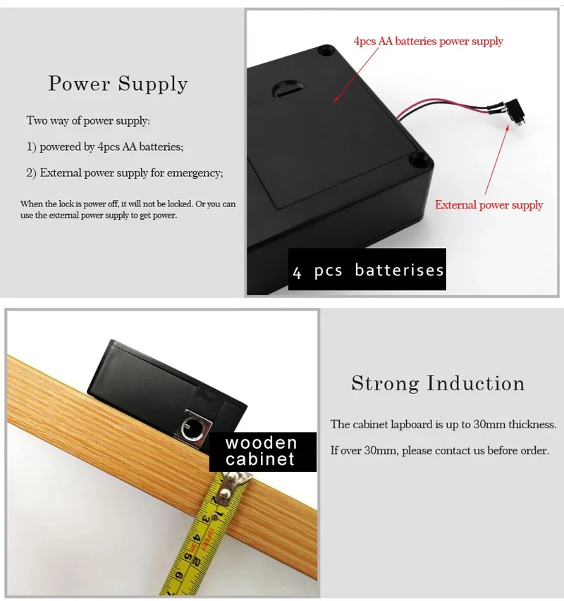 Фото Qr Code Hidden Smart Furniture Rifid Locker Ttlock Ble Дверной пистолет с дистанционным управлением Приложение Ящик Cam Невидимый замок для шкафа №5