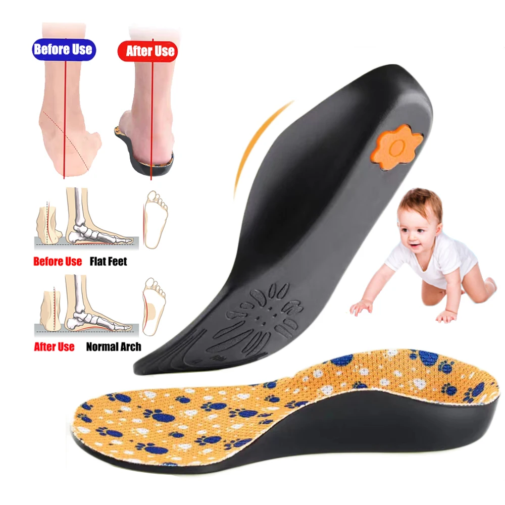 Kids Flatfoot Orthopedic Sport Insoles for Shoes Children Orthotics Insoles Flat Feet O/X Leg Correction Arch Support Shoe Pad