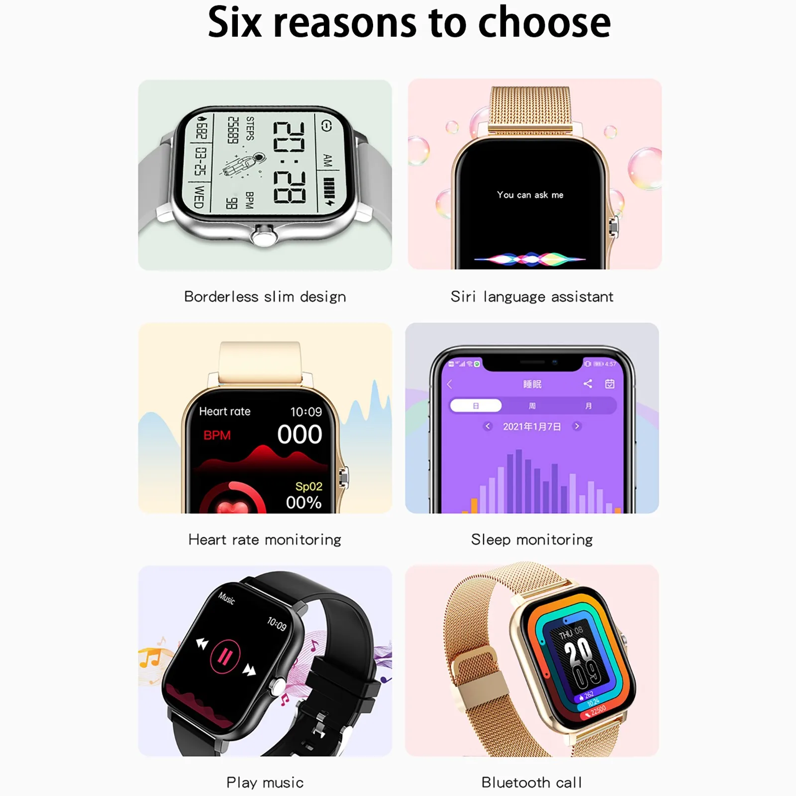 

Смарт-часы для Apple Huawei Xiaomi Y13 с шагомером, Bluetooth, 1,69 дюйма