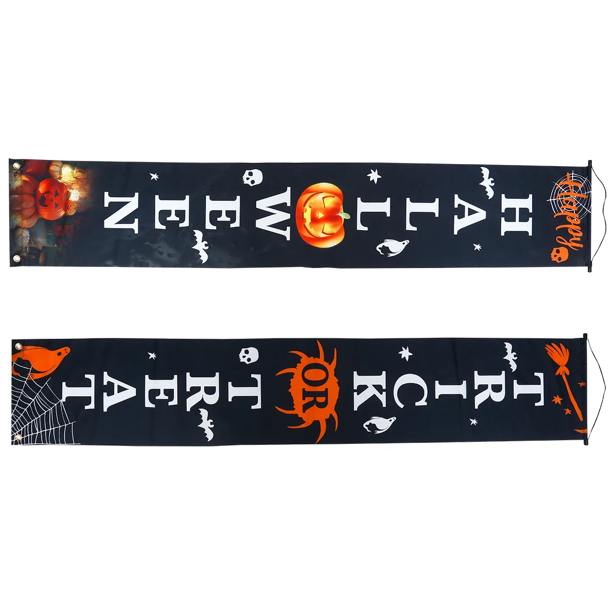 

Banner Porch Sign Trick Treat Or Door Hanging Welcome Front Outdoor Party Yard Favors Pumpkin Witch Decorations Spookysigns