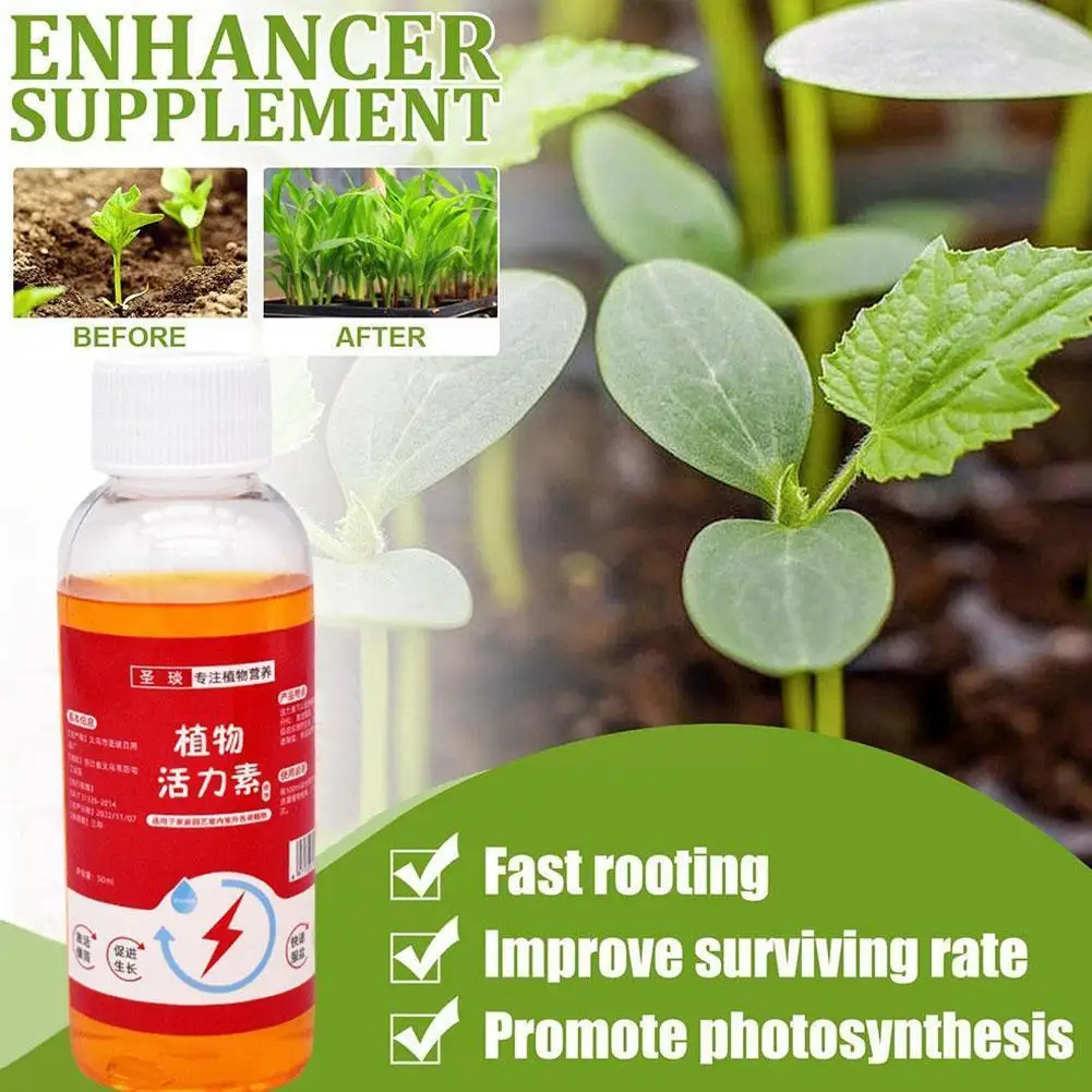 

1Pcs 50ml Plant Growth Enhancer Supplement Universal Vitality Flowering Auxin Plant Germination and Solution Rooting Nutrie O8R9